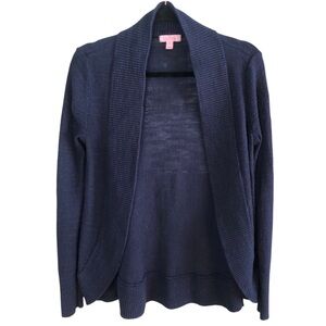 Lilly Pulitzer Deep Blue Women's Open Front Linen Cardigan